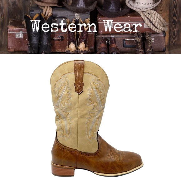 Other - NWOT Men's Faux Leather Cowboy Boots